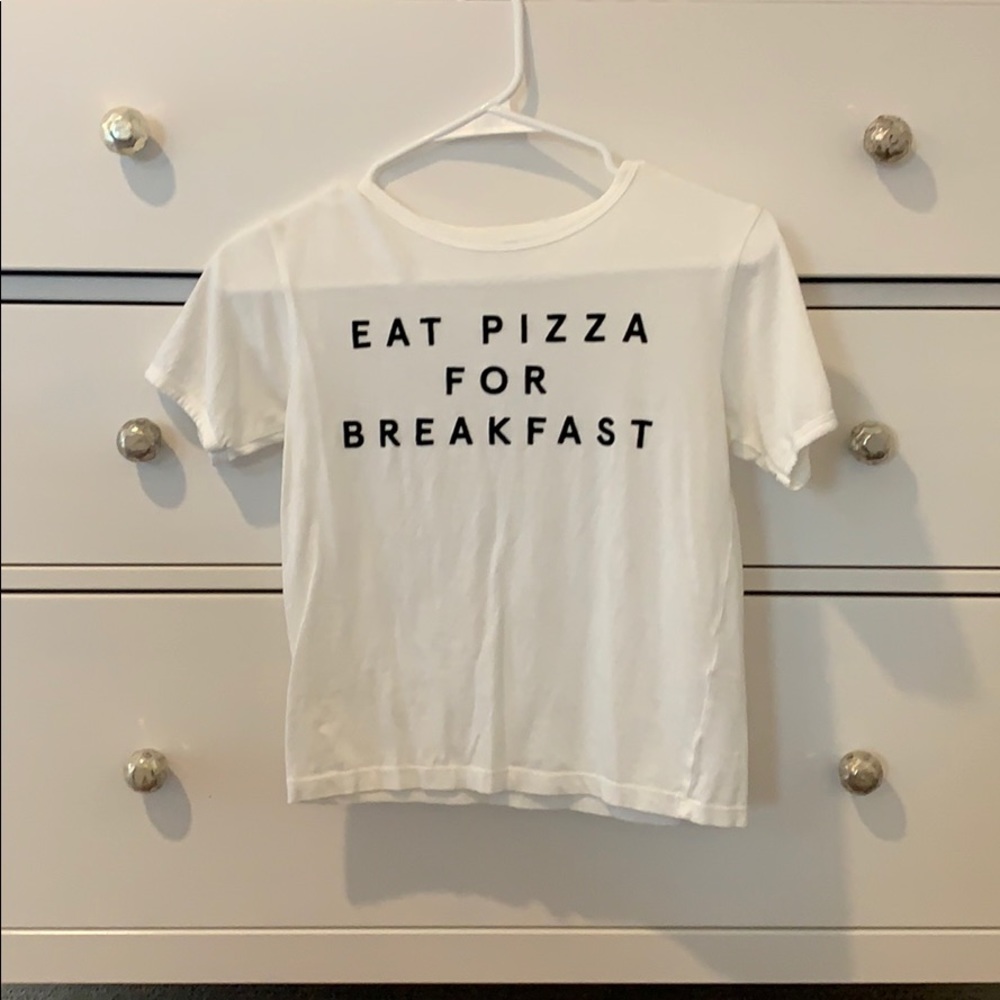 Eat Pizza For Breakfast Cropped T Shirt